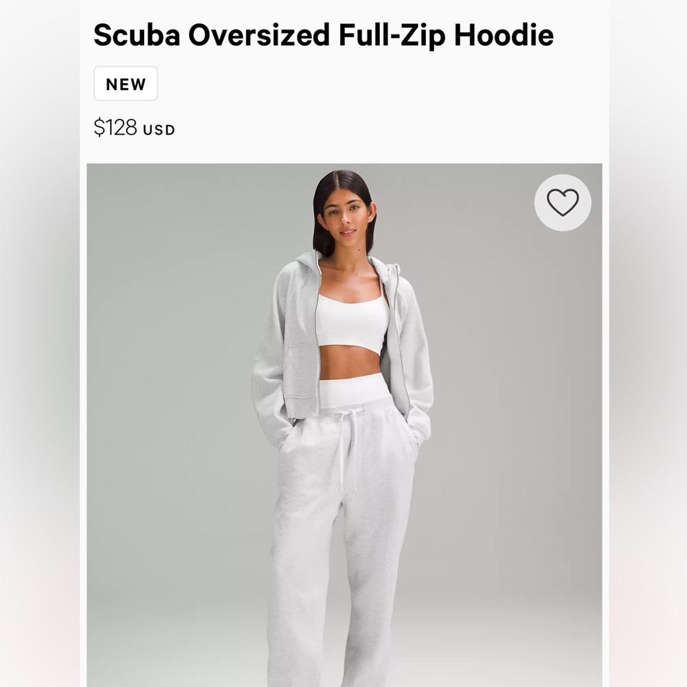 Lululemon Scuba Oversized Full Zip Hoodie - Grey XS/S